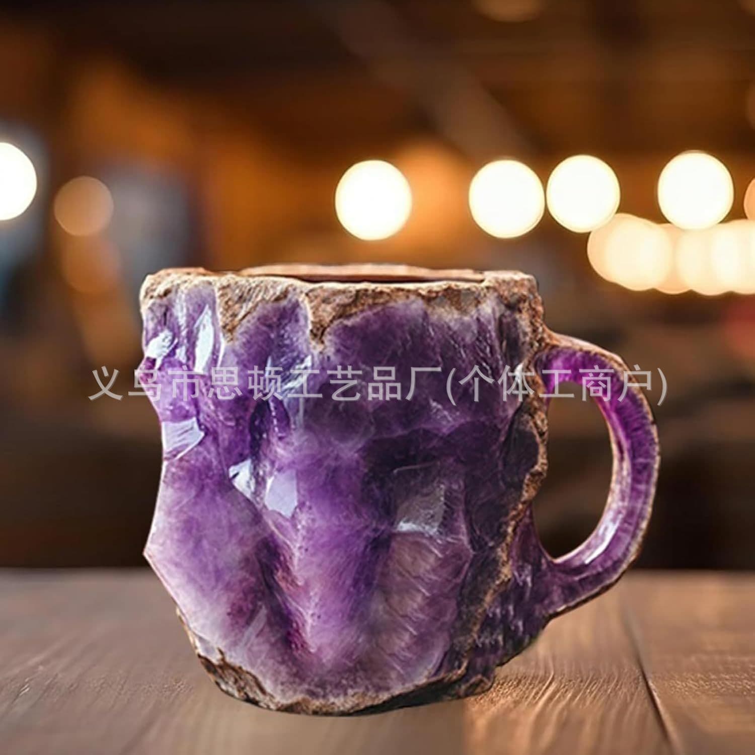 Cross-border Mineral Crystal Coffee Mugs Resin Crafts Imitation Mineral Crystal Coffee Cup