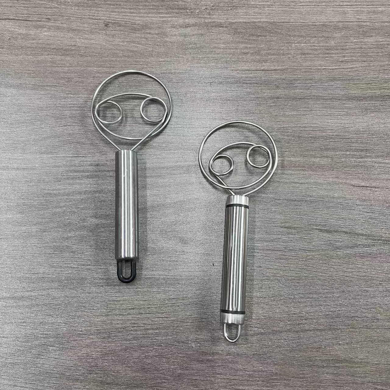 Stainless Steel Mixer Kitchen Flour Egg Beater Manual Double Wire Dough Kneader Cake Stirring Rod Tool