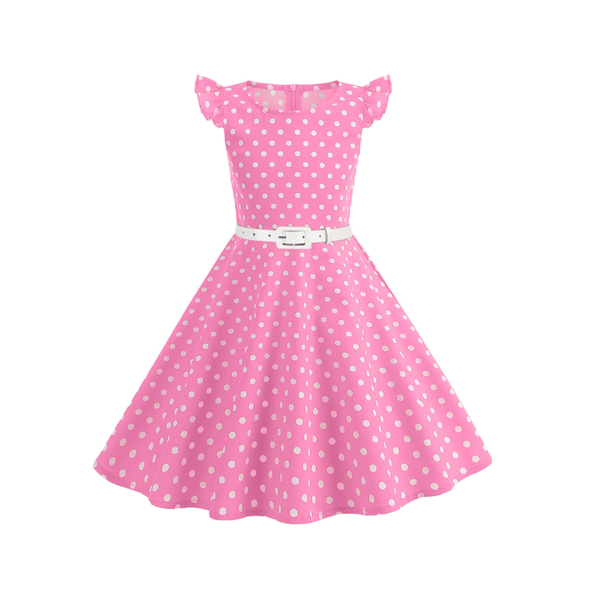 Amazon cross-border foreign trade European and American polka-dot children's dress summer flying sleeves fresh retro skirt T8860