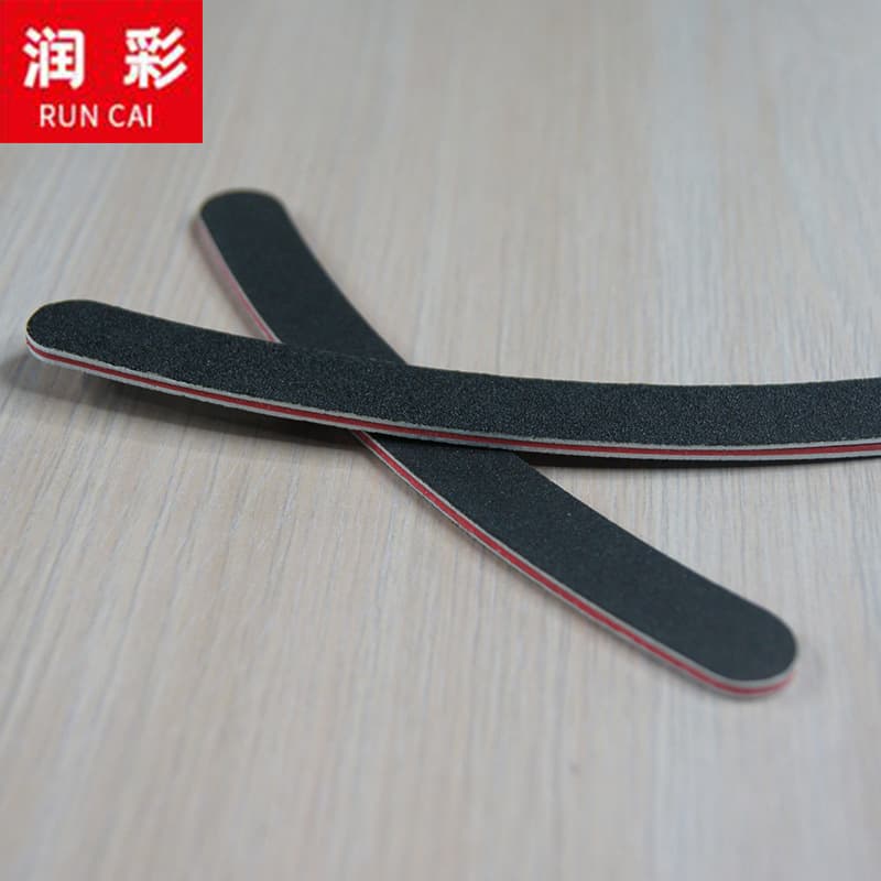Red Core Black Sand Nail File 17.8*1.9*0.4cm Curved File Nail File Manicure Tool