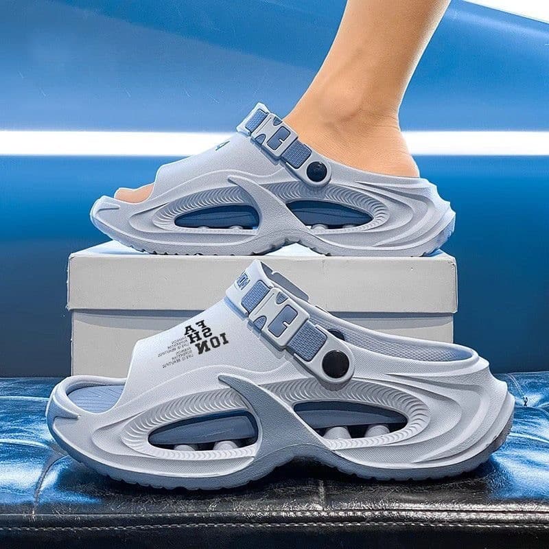 [Light Luxury Soft] Men's Sandals 2025 New Thick Sole Cloud-Like Anti-Slip Outdoor Driving Two-Wear Beach Shoes