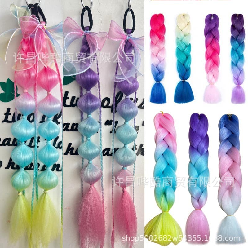 Three-Color, Four-Color, Five-Color Gradient Synthetic High-Temperature Fiber Large Braid, Jumbo Braid, Bubble Braid, Braiding Material