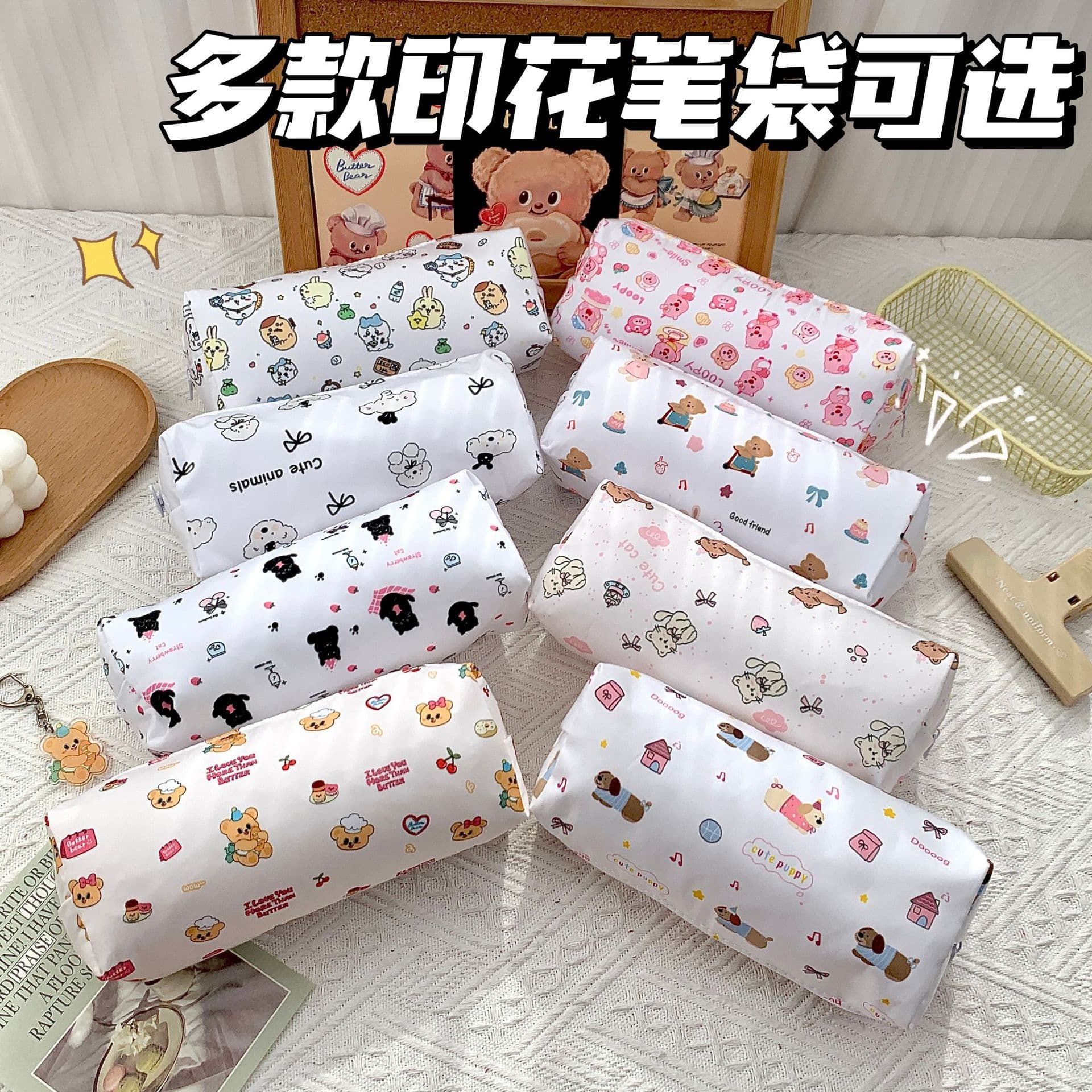 Cartoon anime Demon Slayer pencil bag with high appearance and large capacity storage bag student party small cylindrical pencil pencil case