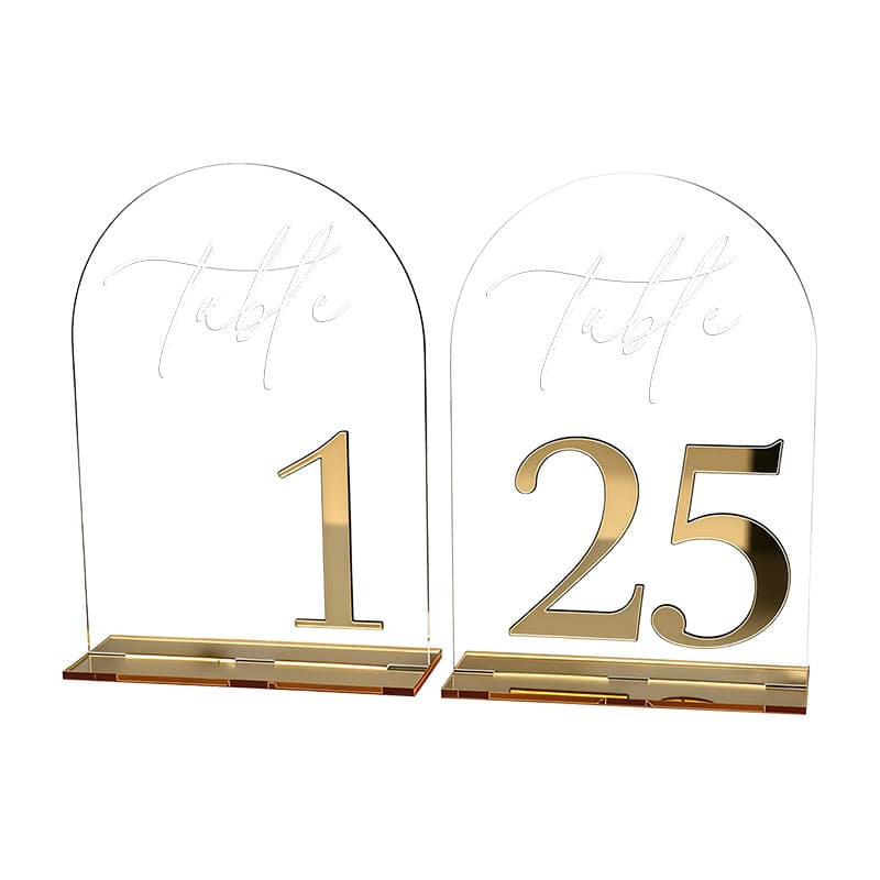 Transparent Arch Table Number Acrylic Stand for Cross-Border Weddings, Clear Acrylic Arch Desktop Seating Card Holder
