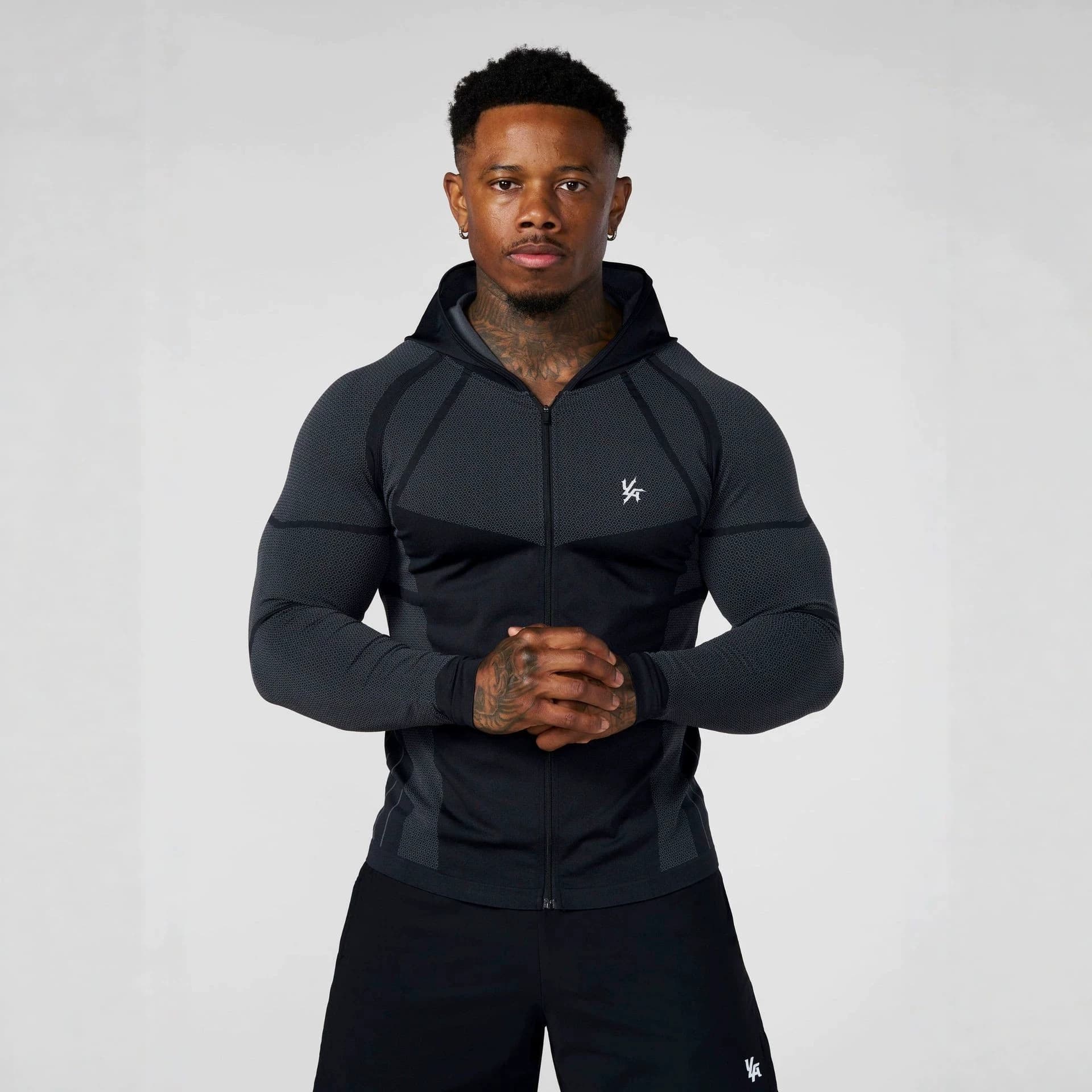 YOUNGLA warrior tight hoodie jogger gym sports fitness stretch sweatshirt training suit jacket