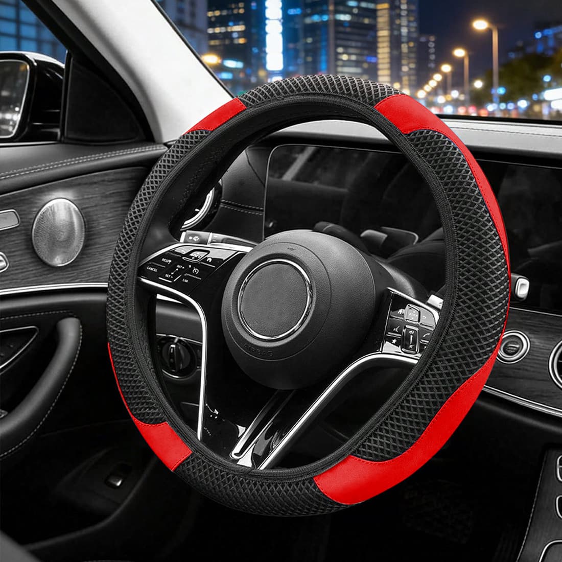 New Business Casual Style Car Steering Wheel Cover Breathable Wear-Resistant Four-Season Universal Handle Cover Cross-Border Hot Selling Wholesale