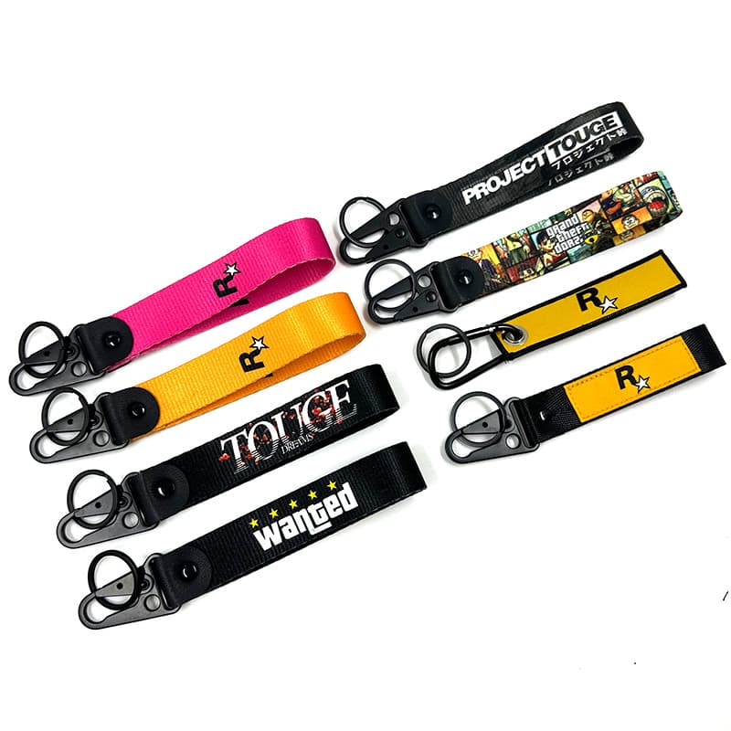 R Star Digital Printed Keychain GTA Game Accessory Keychain Car Motorcycle Eagle Beak Clip Ribbon In Stock Wholesale