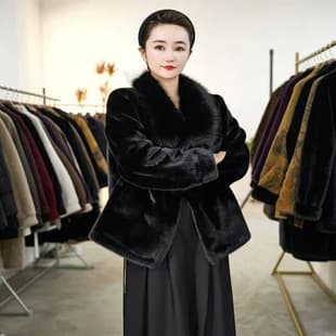 Faux Mink Short Fur Coat for Women Winter New Thick Fur Collar Eco-Friendly Fur Coat Fashion Versatile