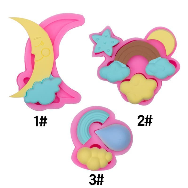 Moon Star Cloud Rainbow White Cloud Silicone Mold DIY Cake Chocolate Decoration Polymer Clay Resin Mold