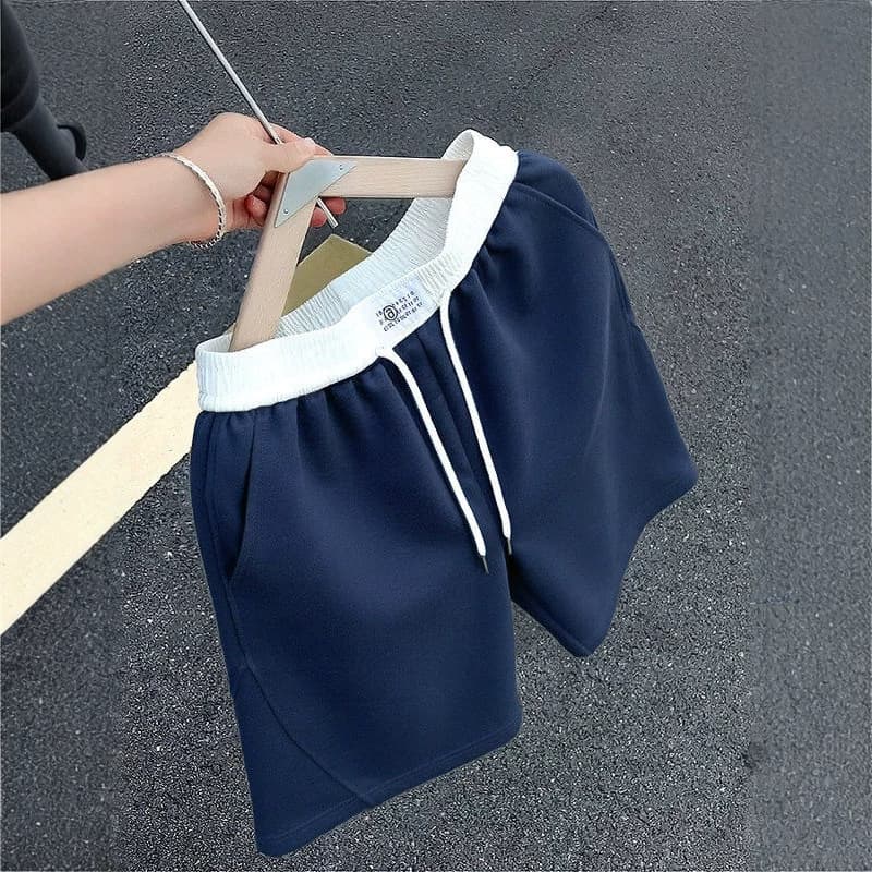 Navy Blue American-Style Sports Shorts for Men, Summer Outdoor Running Fitness Training Shorts, Basketball Casual Shorts