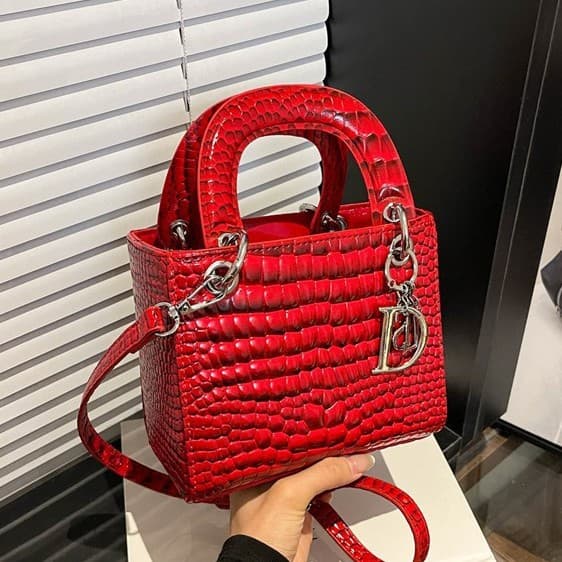 Cross-border Premium Crocodile Texture Lady Dior Bag Crossbody Bag Versatile New Trendy Hot Style Foreign Trade Handheld Shoulder Bag for Women