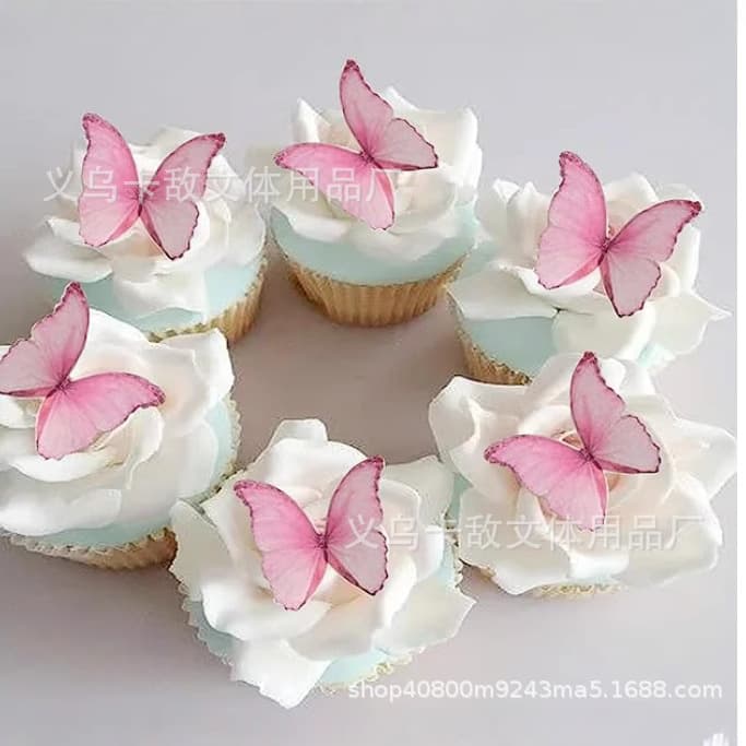 Cross-border Hot Sale Edible Rice Paper Butterfly Cake Decoration Wafer Paper Boxed Baking Decoration Cake Stickers