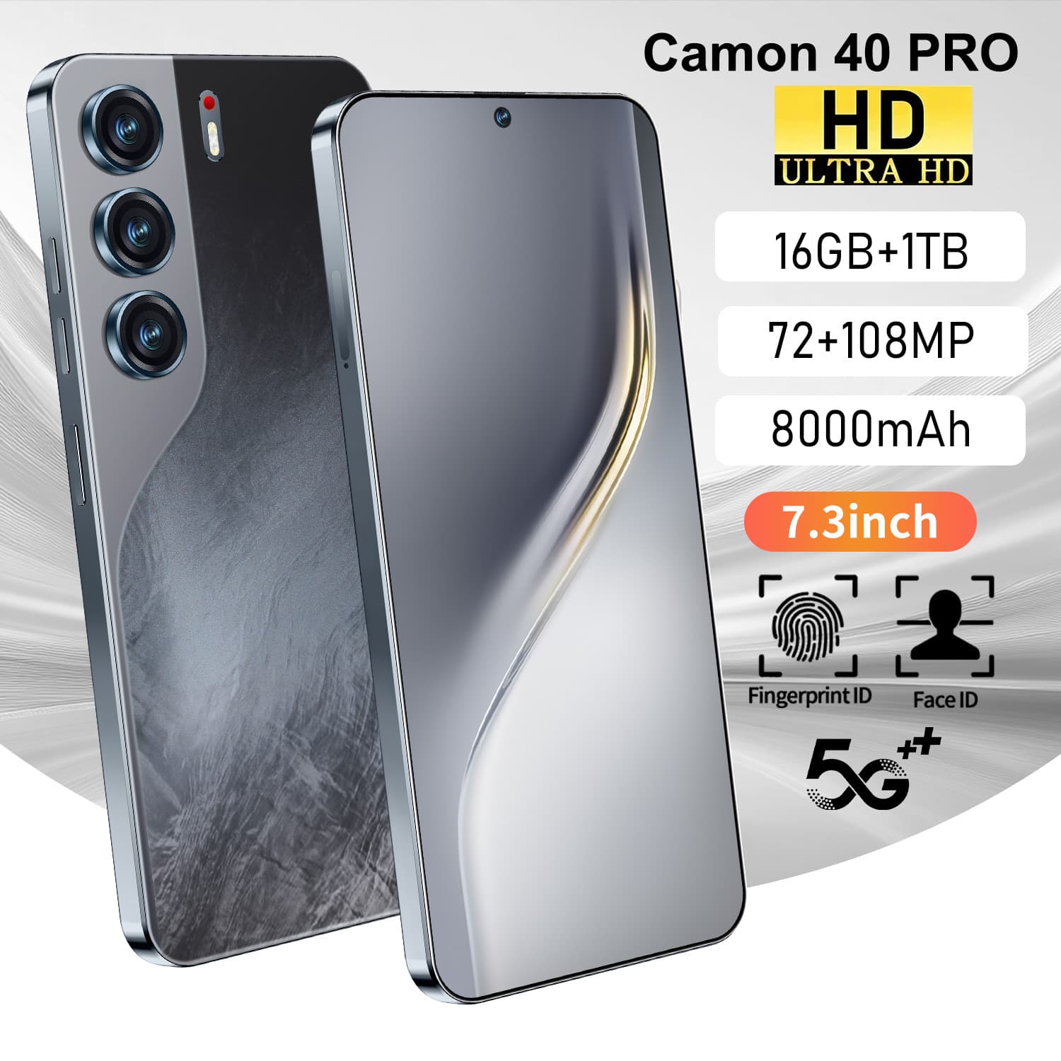 Cross-border Hot-selling Camon40 Pro Android Smartphone 7.3 Large Screen Smartphone 16+1T Export Phone