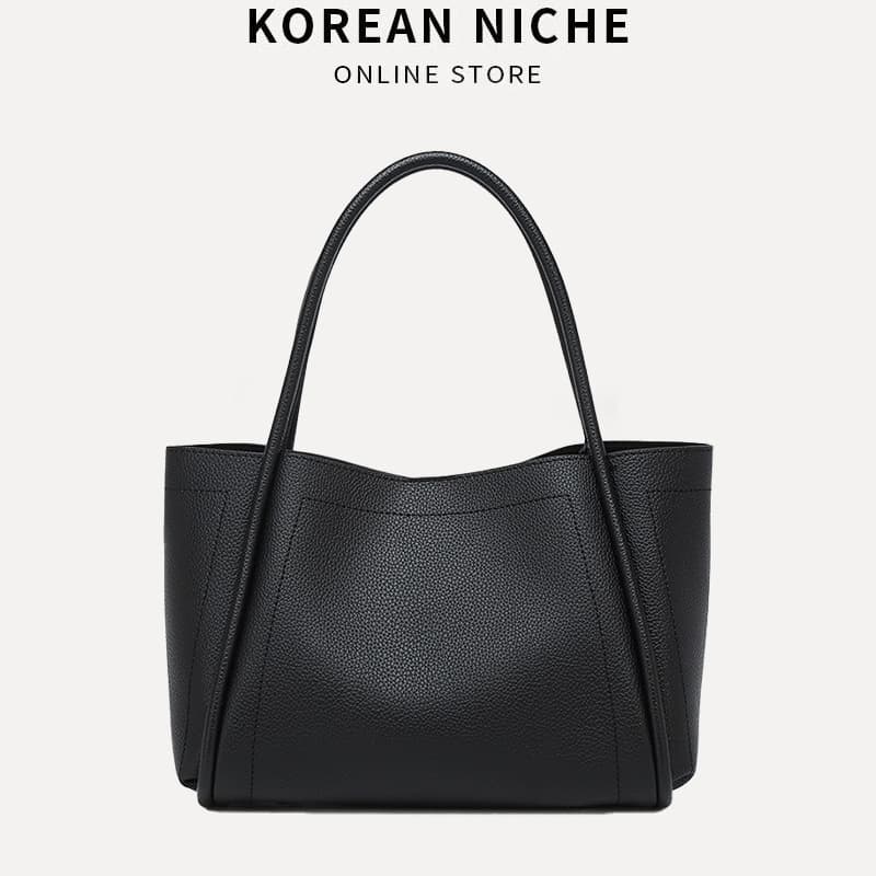 Crossbody Bucket Bag Soft Leather Luxury Shoulder Bag Grocery Bag Chic Silk Scarf Handbag Crossbody Bag for Women