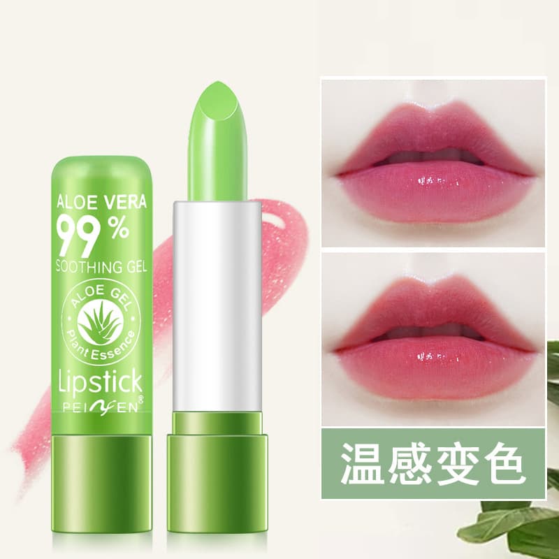 PNF Cross-Border Aloe Vera Lipstick Color-Changing Lip Balm Repair Moisturizing Waterproof Anti-Cracking Temperature-Changing Lipstick