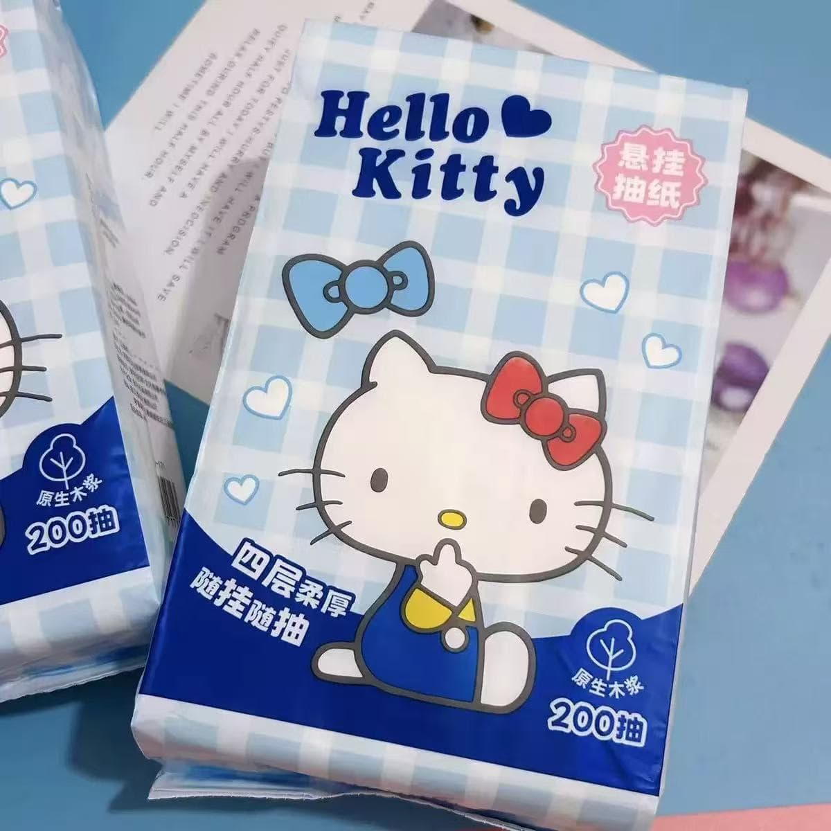 KT Cat Hanging Tissue 200 Pulls High Appearance Sanrio Wall-Mounted Tissue Household Large Pack Facial Tissue