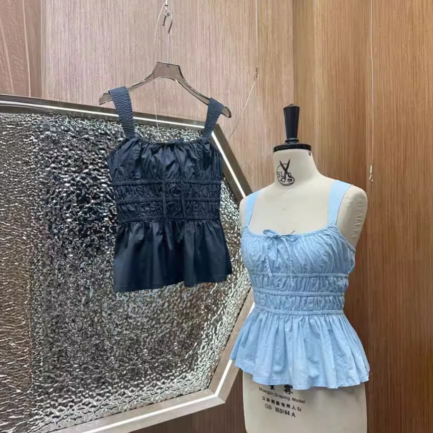 In Stock / Jennie Homestyle French Ruffle Camisole Top for Women, Designed Sweet and Spicy Cropped Top