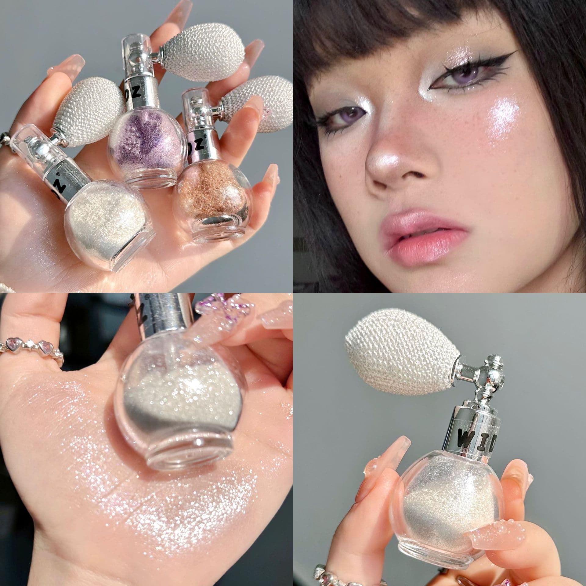 Icy Rose High-Intensity Highlighter Spray Shimmering Pearl Brightening Fragrance Loose Powder Versatile Beauty Makeup Cosmetic