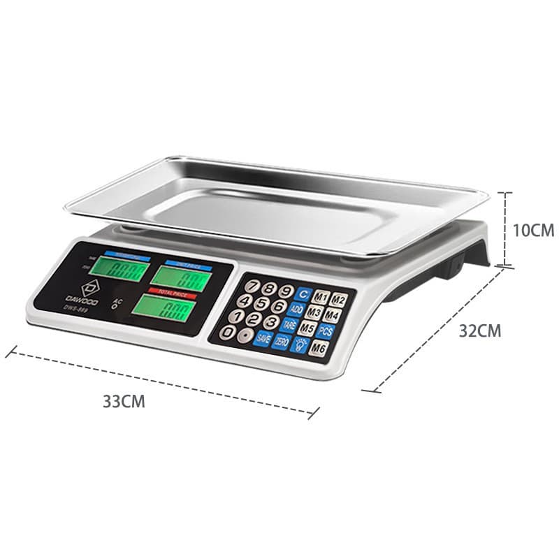 Hot-selling 809 Price Computing Scale, Supermarket Scale, Stall Fruit and Vegetable Scale, Small Platform Scale, Dual-Display Electronic Scale
