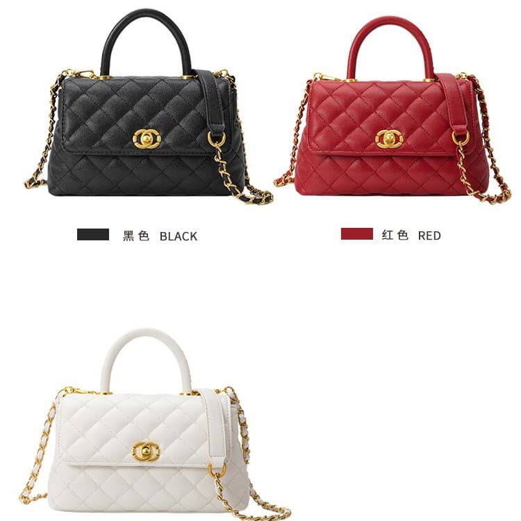 DIY New Women's Bag Dropshipping Chanel-Style Handbag Diamond Quilted Classic Three Colors Two Lock Styles