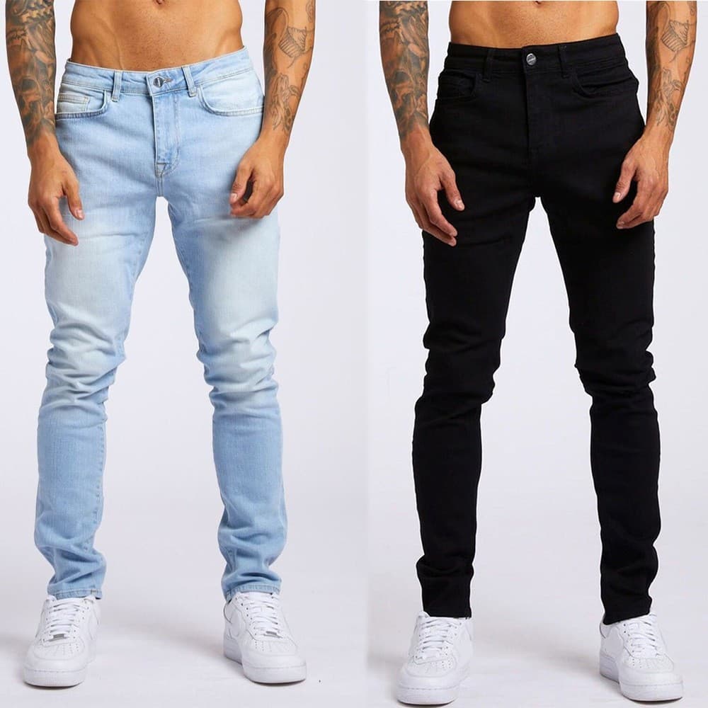 European and American Amazon Export Cowboy Men's Pants Cross-border Ins Fashion Black Slim High-waist Skinny Jeans for Men
