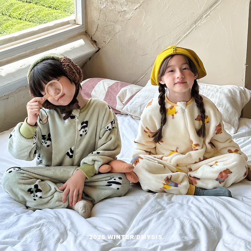 Children's One-Piece Pajamas Autumn/Winter Flannel Fleece-Lined Thickened Unisex Kids Baby Coral Fleece Homewear Anti-Kick Sleeping Bag