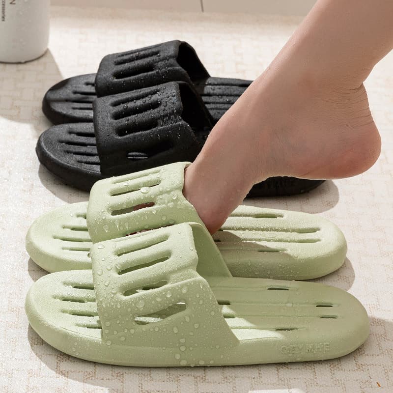 PVC Bathroom Anti-Slip Slippers for Men and Women, Summer Shower Quick-Dry Hollow Design