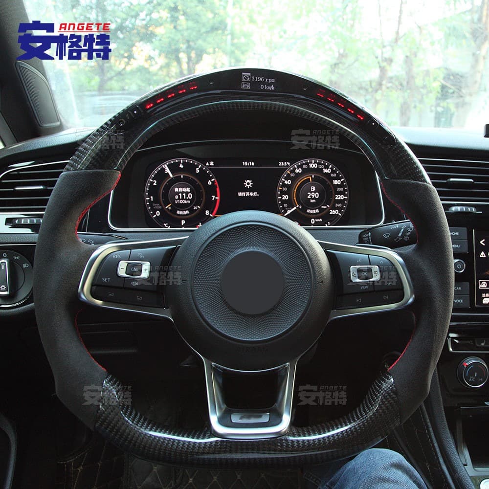 Suitable for Volkswagen 7th Generation GTI VW Golf Mk7 R-Line Modified Carbon Fiber Car Sports Steering Wheel