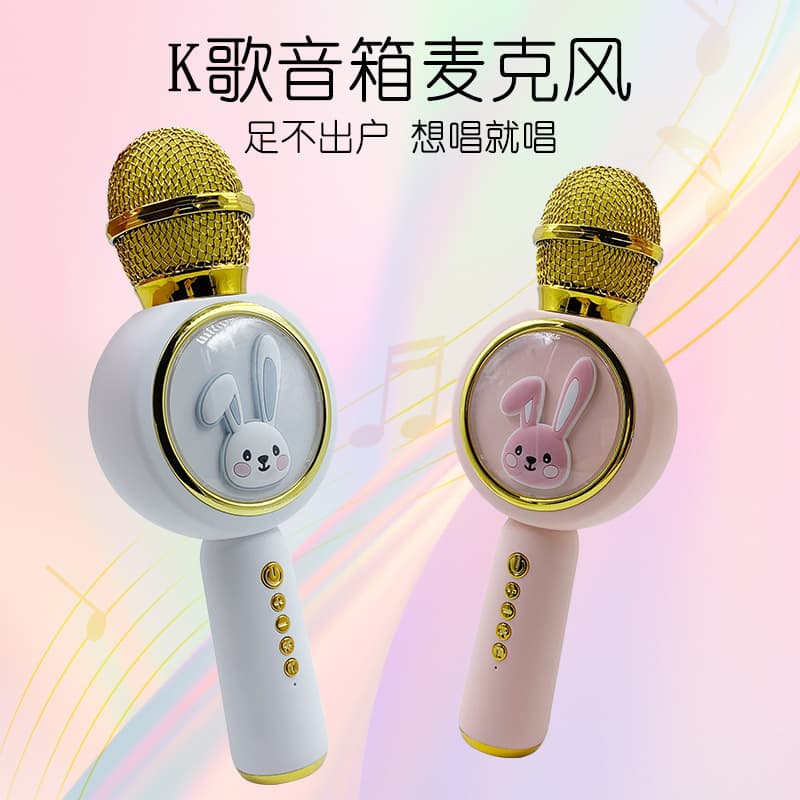 X6 Karaoke Microphone Speaker All-in-One Bluetooth Speaker Home Square Cartoon Cute Pet Microphone Kids Karaoke Special