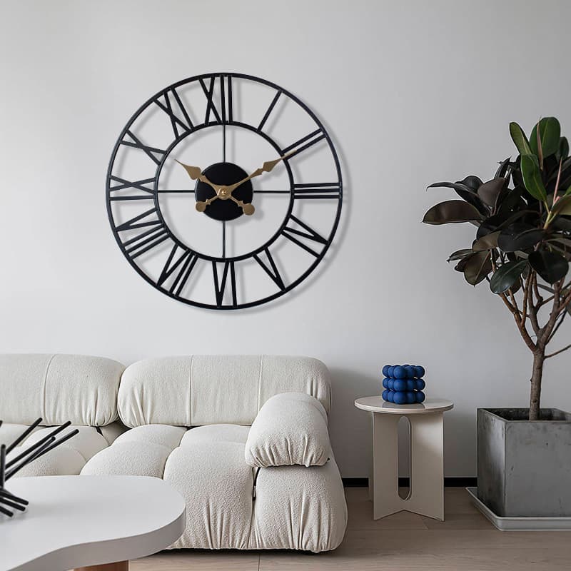 Light Luxury Modern Silent Clock Nordic Creative Wall Clock Fashionable Living Room Hallway Home Art Iron Wall Clock