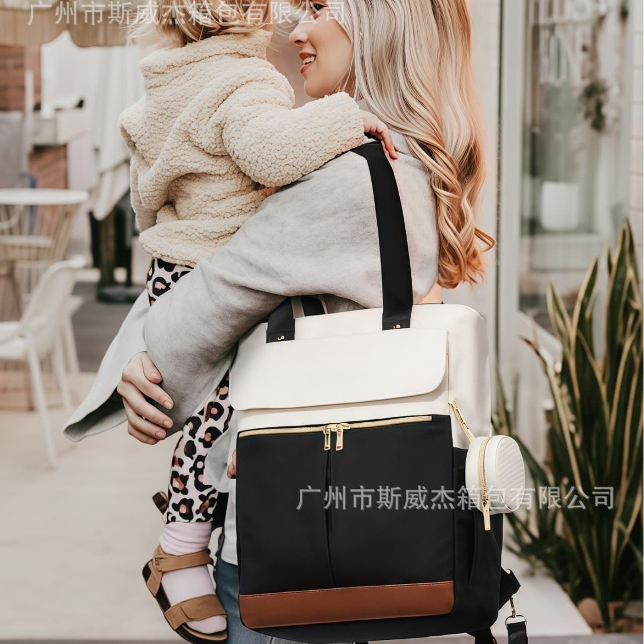 Cross-border popular mommy bag, milk bag, fashionable and simple multi-functional mother and baby bag, shoulder insulation bag, large capacity diaper
