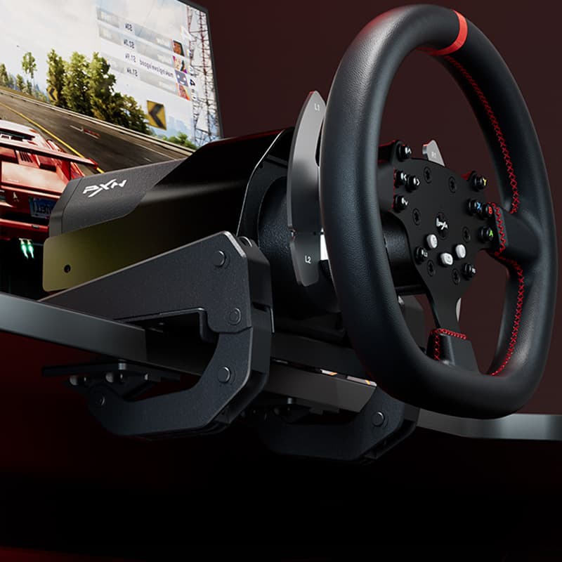 PXN V10 Ultra racing game steering wheel compatible with PS4 and Switch car simulators
