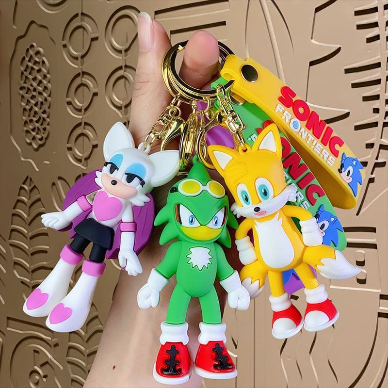 New Cartoon Sonic the Hedgehog Keychain Small Pendant Cute Bag Charm Figure Key Chain Gift