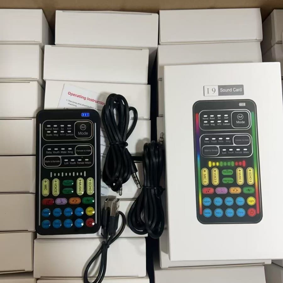 Cross-border I9 new sound card controller for musical instruments, live streaming equipment, cross-border broadcasters, mobile phones, and computers.