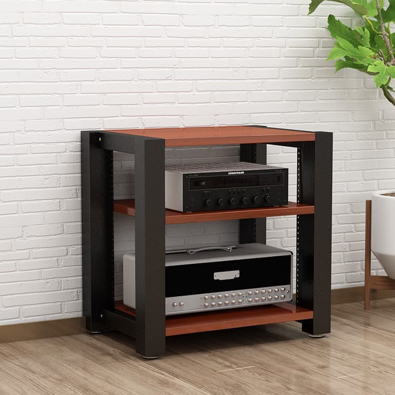 Adjustable amplifier cabinet rack, speaker cabinet, audio rack, amplifier cabinet, equipment cabinet, steel and wood support legs