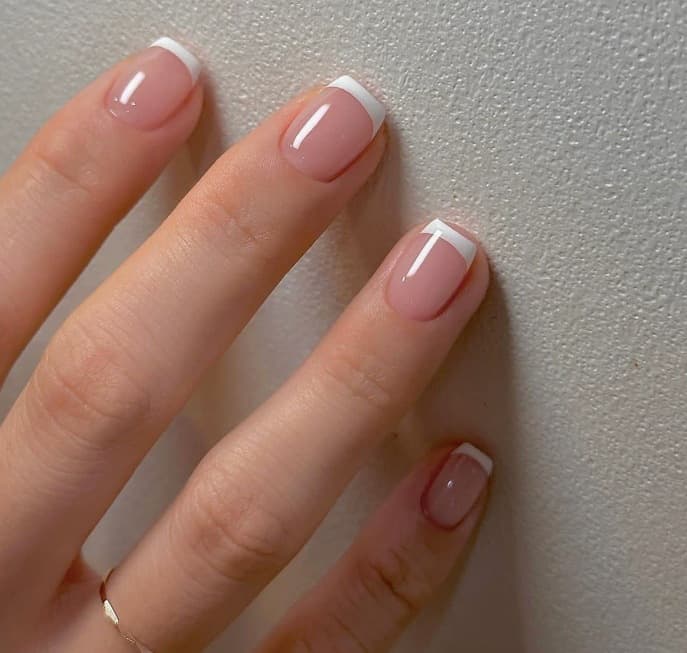 24pcs European and American Wearable Nail Tips Short French Style Press-On False Nails Extendable Removable Wholesale