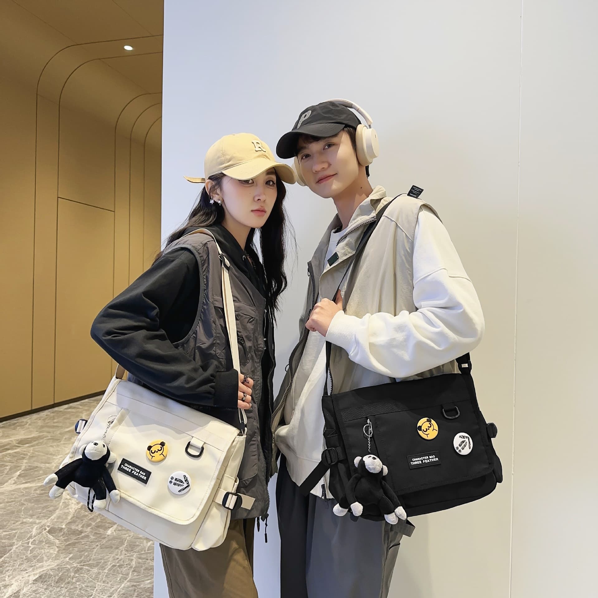 Tutoring Bag for Middle School Students, Teen Single-Shoulder Tutoring Bag, Casual Crossbody Bag, High School Student Backpack, Men's Single-Shoulder Bag