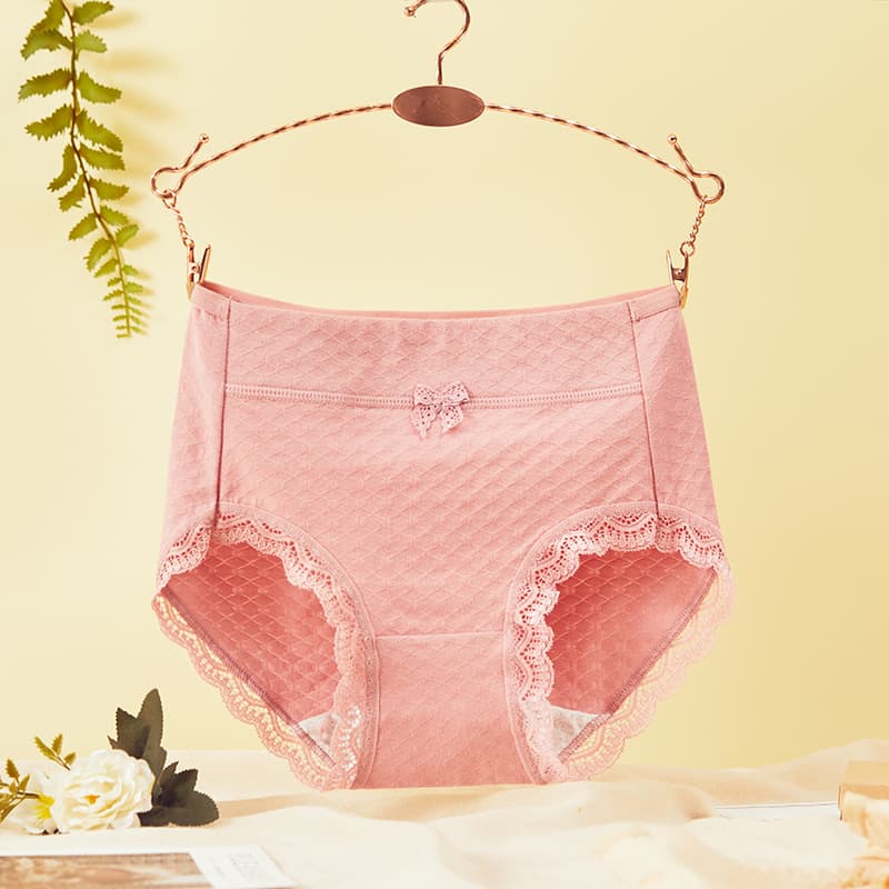 Women's Mid-Rise Triangle Panties, Sexy Lace Ladies' Underwear, In-Stock Solid Color Cotton Panties Wholesale