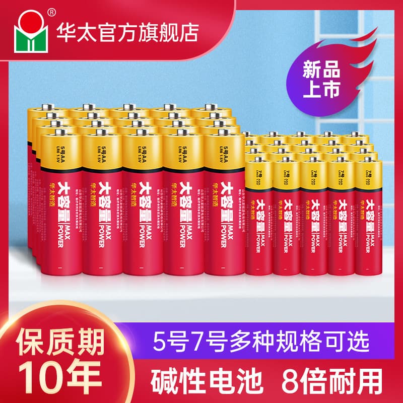 B1N Huatai AA and AAA Alkaline Batteries for Toys, Blood Pressure Monitors, Clocks, Smart Locks