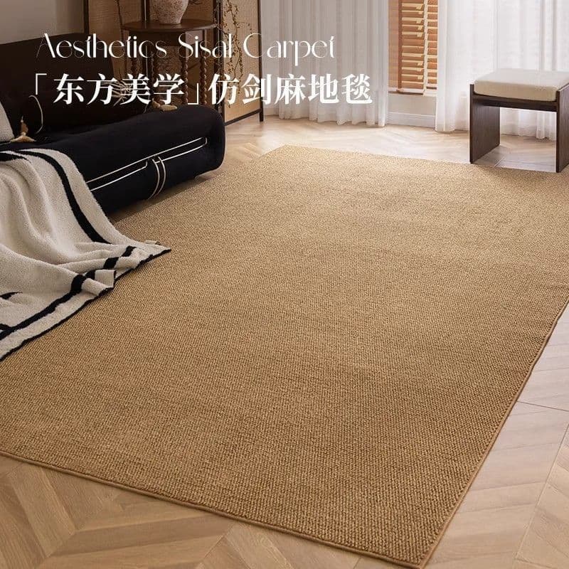 Imitation Sisal Carpet for Living Room, Simple Coffee Table Mat, Cat Scratch Mat, Pineapple Loop Anti-Slip Door Mat for Bedroom and Entryway