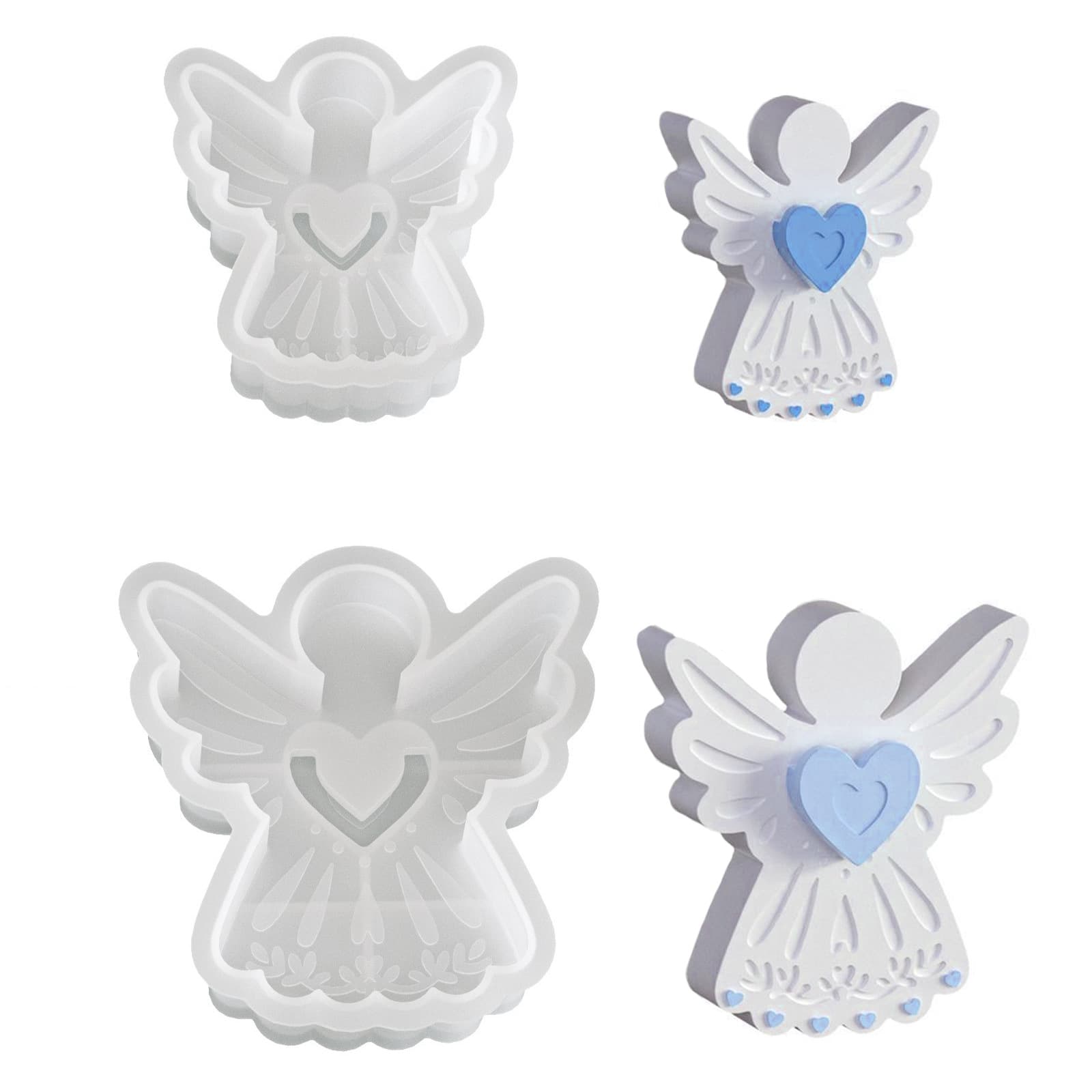 Amazon's new product diy can arrange flowers in different sizes, love angel wings, glue plaster candle ornaments silicone mold