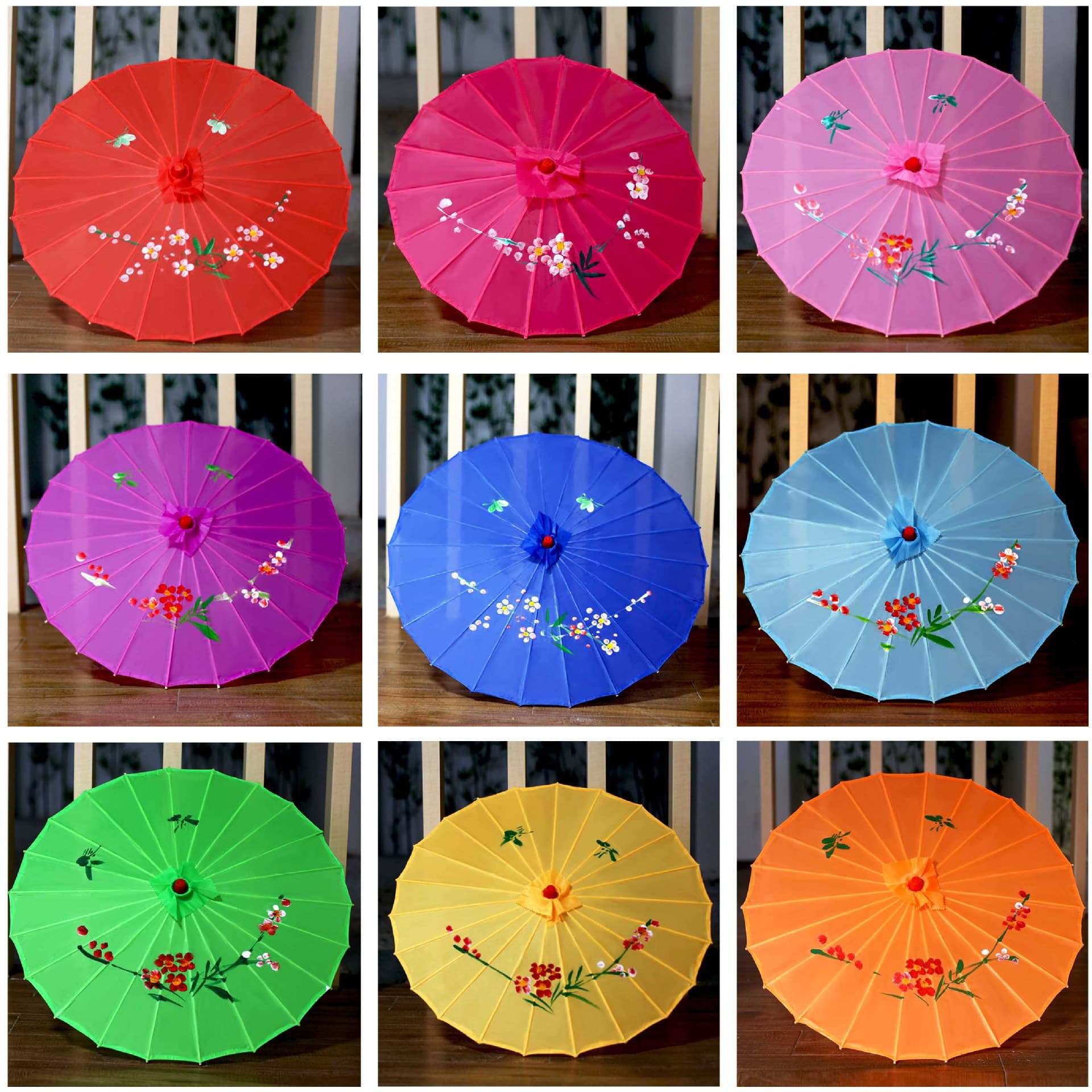 Large, Medium, and Small Classical Umbrellas for Dance Performances, Photography, Ceiling Decor, Scenic Areas, Silk Craft, and Children's Tassel Umbrellas