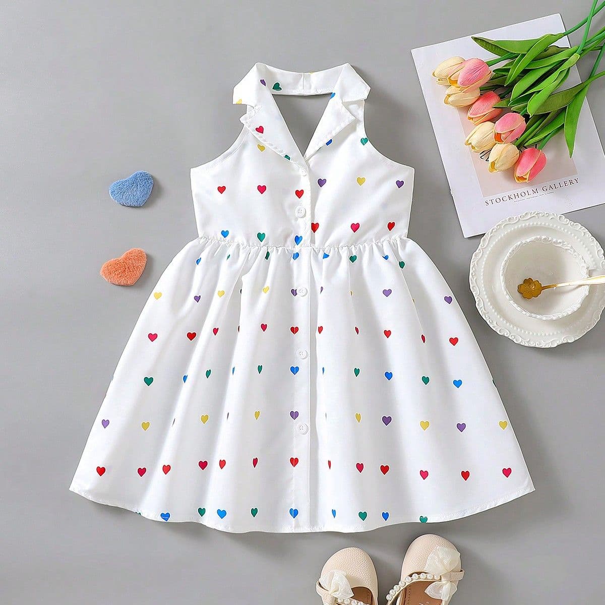 2025 Amazon best selling woven halterneck backless princess dress for boys and girls cross-border exclusively for foreign trade