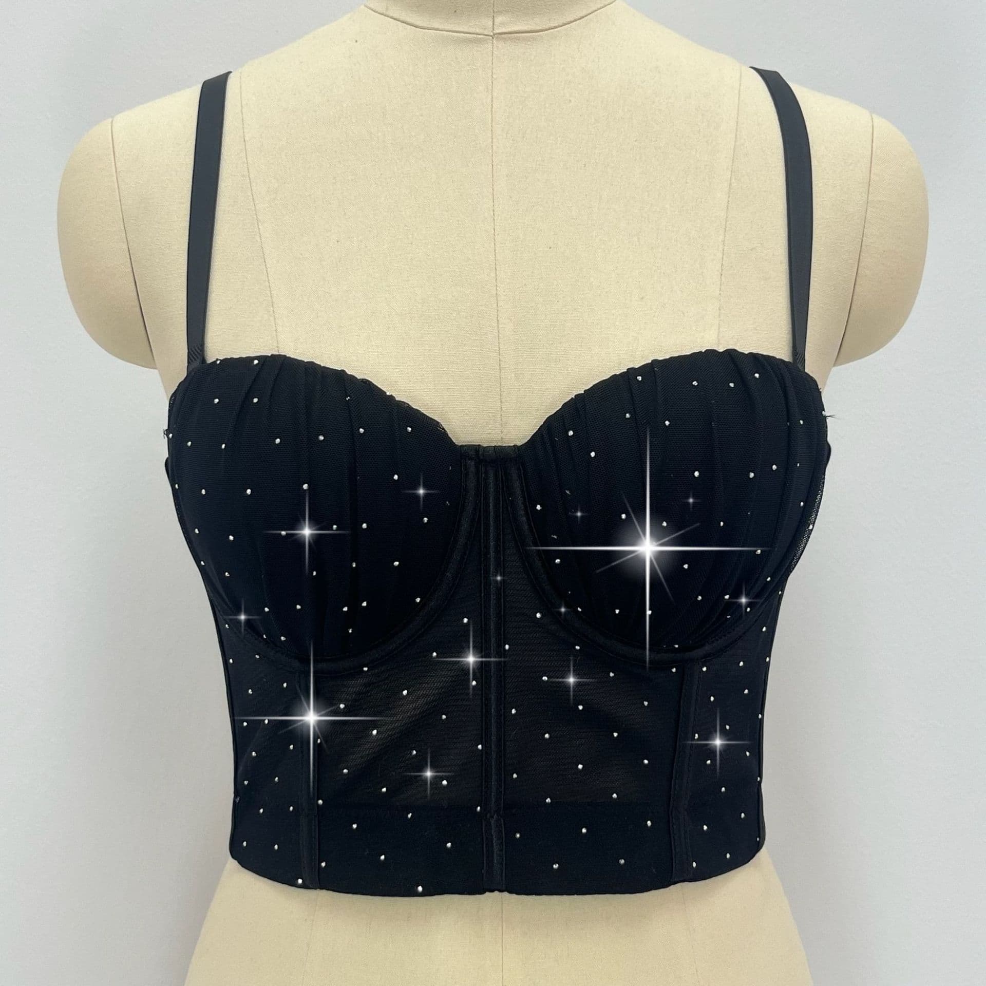 Amazon Multi-Color Pleated Iron-On Push-Up Side-Boob Control Camisole Corset Vest Wearable as Outerwear