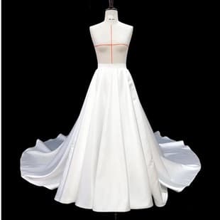 European and American Detachable Satin Skirt Wedding Dress Accessories Stage Runway Studio Photo Large Train Skirt