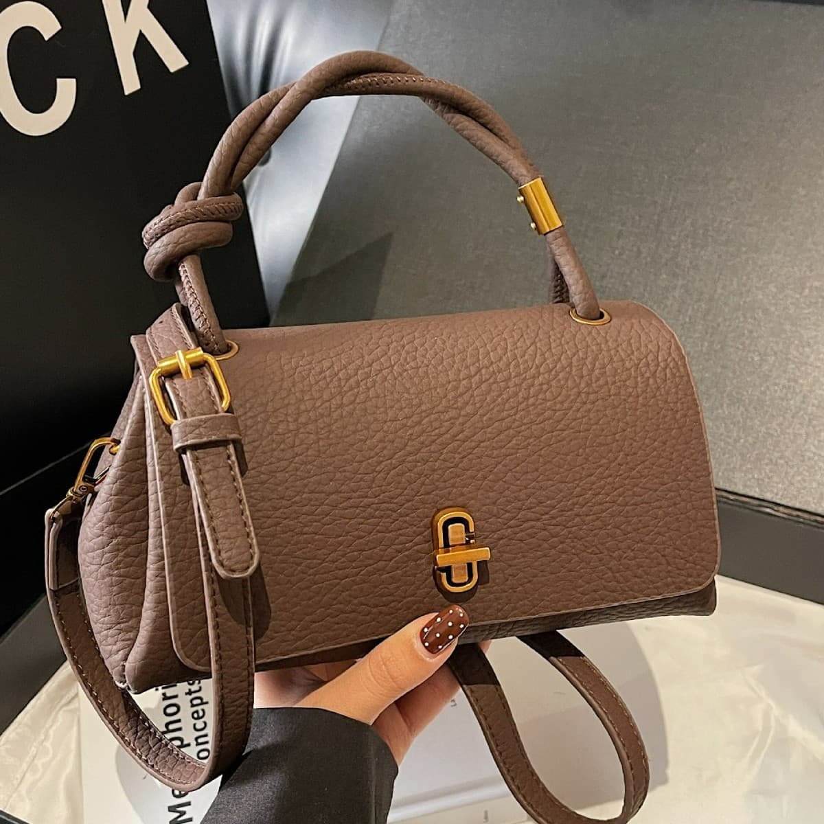 Korean Style Minimalist Luxury Square Bag Women's Handbag Vintage Versatile Casual Crossbody Bag