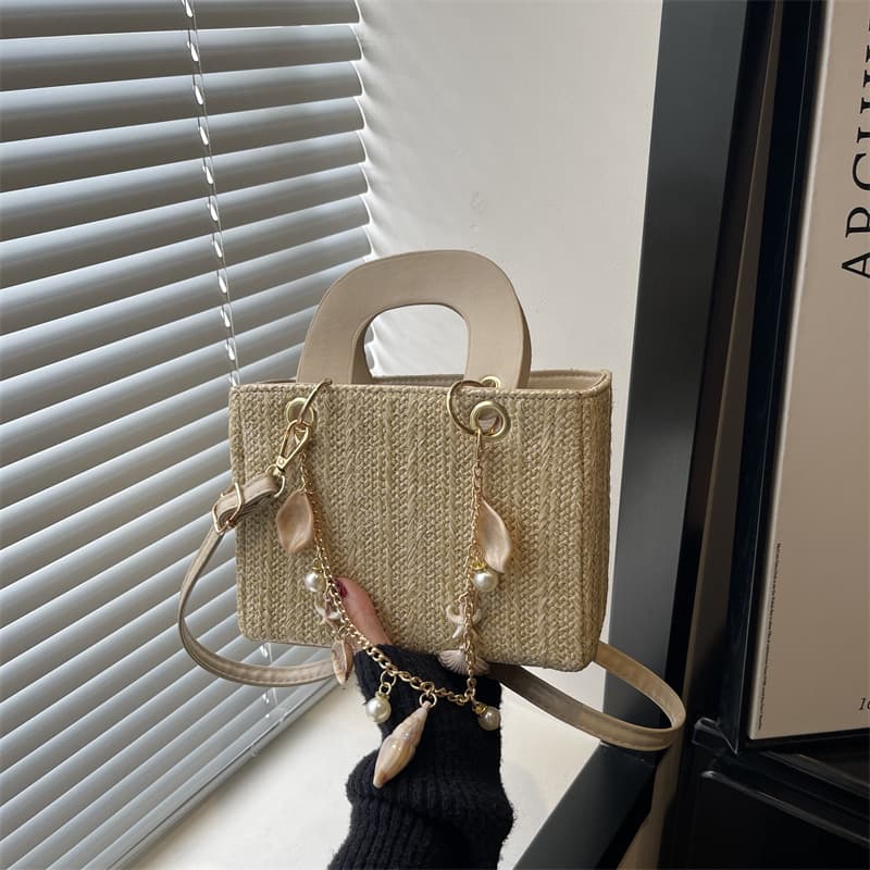 2026 Summer New Fashion Trendy Lady Dior Bag Retro Sweet Artistic Straw Bag Niche Shoulder Crossbody Bag