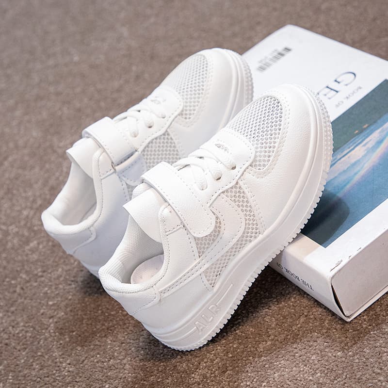 Kids' White Casual Shoes, Boys and Girls Summer New Mesh Student Shoes, Breathable Soft Sole Baby Sports Shoes