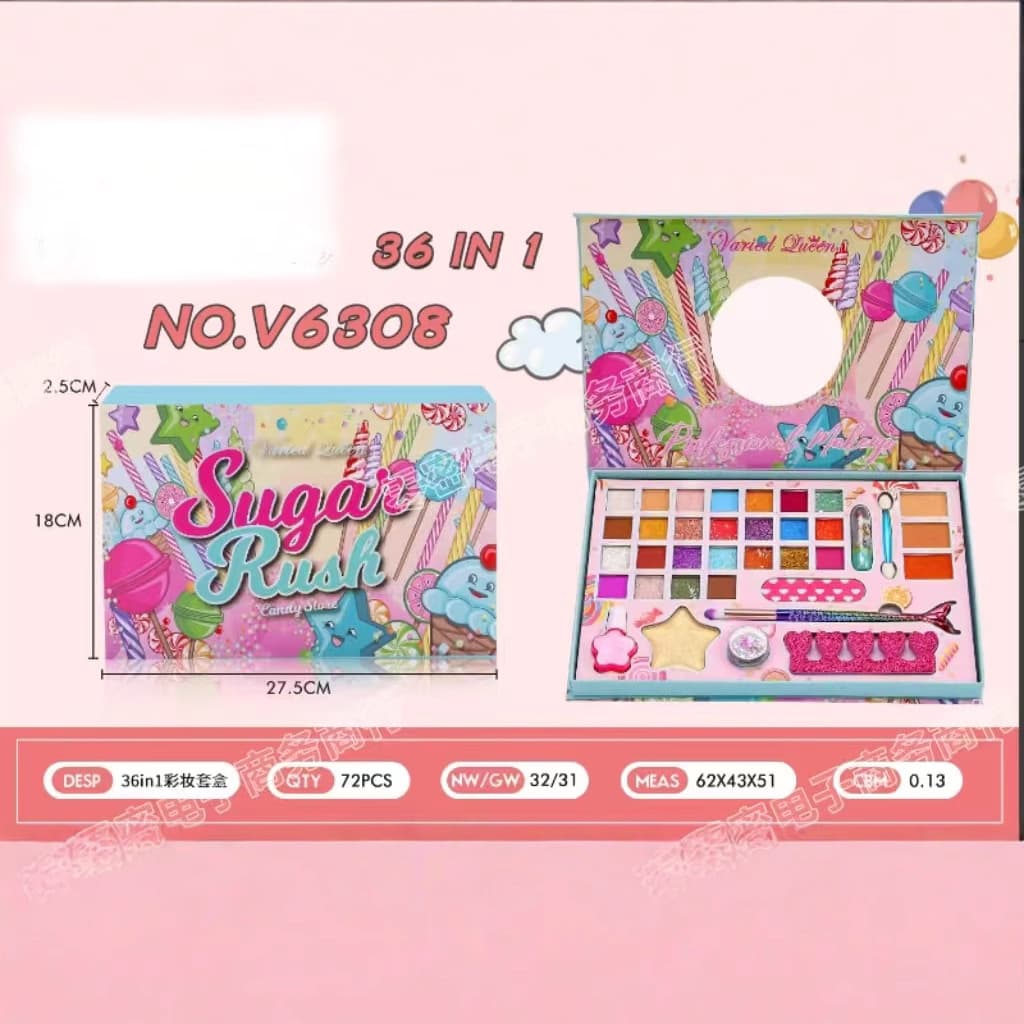 E-commerce foreign trade cross-border Sugar Rush 36-in-1 makeup set 72 pieces candy style makeup sweet series