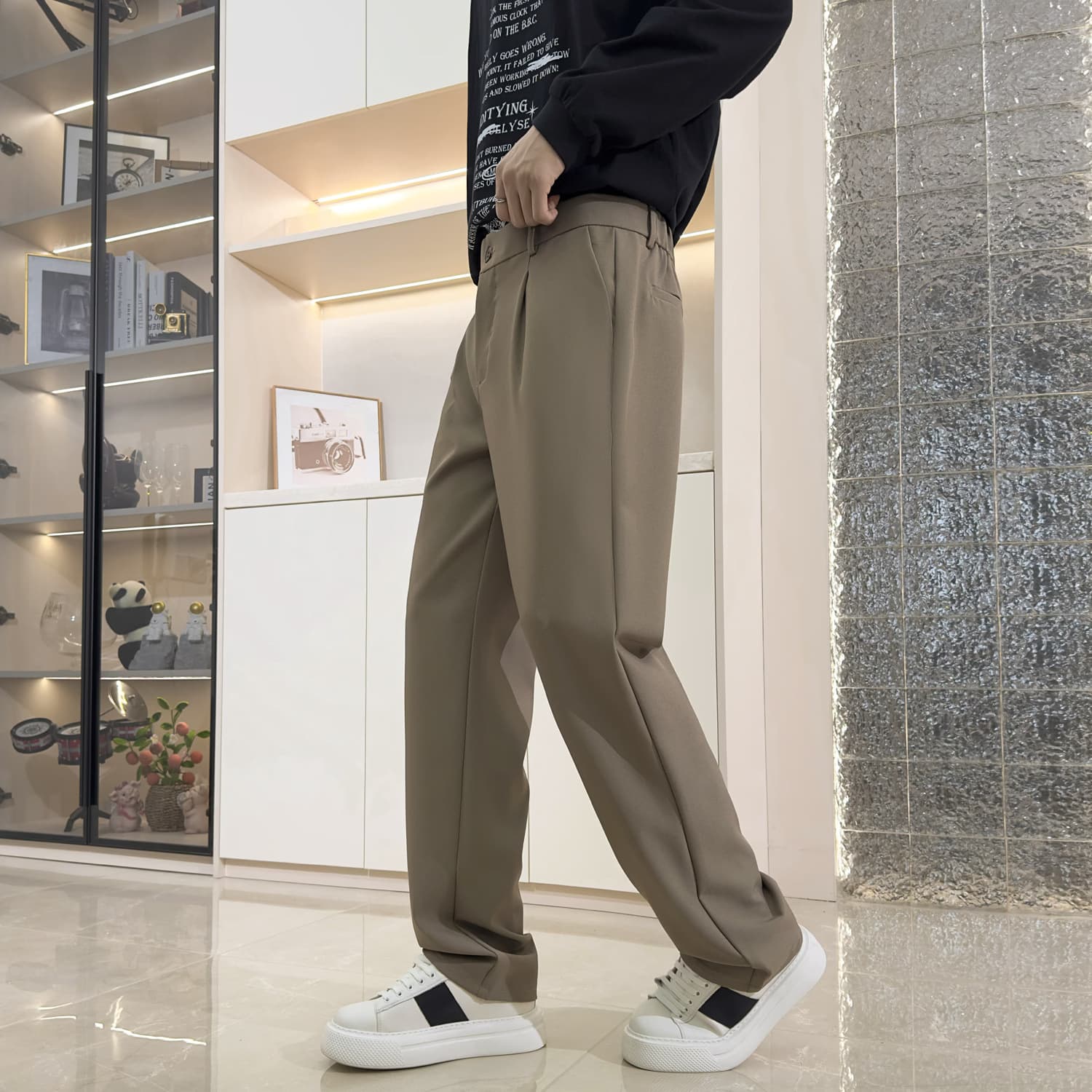 Liushi Men's Loose and Versatile Banana Wide Leg Scimitar Pants 2025 Autumn New Men's Fashion Casual Pants